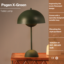 Load image into Gallery viewer, Pagen X Table Lamp - Modern Scandinavian Design Bedside Lamp, Premium Metallic Finish Desk Lamp, Easy Installation
