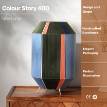 Load image into Gallery viewer, Colour Story 400 Table Lamp - Limited Edition Threading Pattern Desk Lamp, Cotton Threading Lampshade Bedside Lamp, Sturdy Construction
