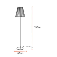 Load image into Gallery viewer, Polester Floor Lamp - White Pleated Shade, White Stick Lamp, Easy to Assemble
