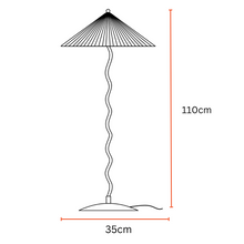 Load image into Gallery viewer, Wavy Floor Lamp - Contemporary Metal Base Lighting with Handpleated Shade
