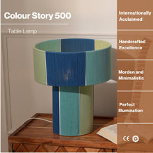 Load image into Gallery viewer, Colour Story 500 table lamp- Colourful Yarns, Handwoven, Artisanal desk Lamp
