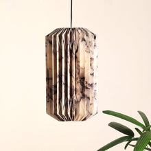 Load image into Gallery viewer, Drum Pendant Lamp (Marble Print) - Marble Printed Origami Pendant Light, Origami Hanging Light
