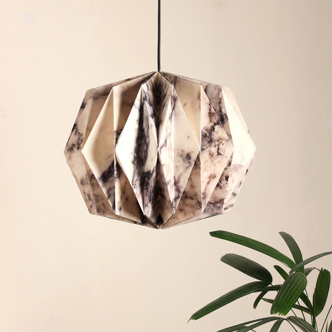 Sphere Pendant (Marble Print) - Marble Print, Origami Pendant Lamp, Best Design Messe Frankfurt Trends 2024