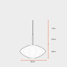 Load image into Gallery viewer, Luxe Collection Pendant Lamp - Tokyo Lamp - Premium Chiffon Fabric Pedant Light, Metallic Spacer, Soft Warm Glow, Mood Enhancement Hanging Light
