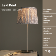 Load image into Gallery viewer, Nordic Night Table Lamp - Leaflet Flow Bedside Lamp - Made from Cotton Recycled Paper, Desk Lamp with Indian Block Printing Technique, Premium Matte Finish for Base
