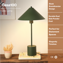 Load image into Gallery viewer, Casa 100 Table Lamp - Modern Scandinavian Design Desk lamp, Premium Metallic Finish Bedside Lamp, Easy Installation
