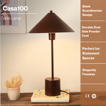 Load image into Gallery viewer, Casa 100 Table Lamp - Modern Scandinavian Design Desk lamp, Premium Metallic Finish Bedside Lamp, Easy Installation
