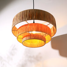 Load image into Gallery viewer, Ombre Pendant Lamp - Raffia Hanging Light, Handmade Pendant Light, Modern Decorative Lighting
