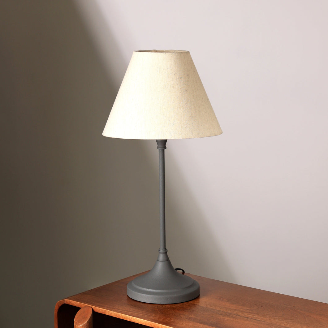 RUSTIQUE TABLE LAMP - COTTAGE CHARM, MID-CENTURY, LINEN SHADE DESK LAMP