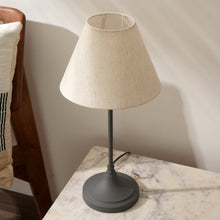 Load image into Gallery viewer, RUSTIQUE TABLE LAMP - COTTAGE CHARM, MID-CENTURY, LINEN SHADE DESK LAMP
