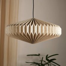 Load image into Gallery viewer, Oblong 2 (Linen) - European Linen, Disc Shaped Pendant, Hanpleated Origami
