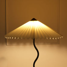 Load image into Gallery viewer, Wavy Floor Lamp - Contemporary Metal Base Lighting with Handpleated Shade
