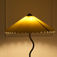 Load image into Gallery viewer, Wavy Floor Lamp - Contemporary Metal Base Lighting with Handpleated Shade
