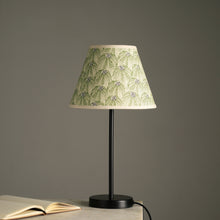 Load image into Gallery viewer, Nordic Night Table Lamp - Tropical Floral Print Desk Lamp - Made from Cotton Recycled Paper, Bedside Lamp With Indian Block Printing Technique, Premium Matte Finish for Base
