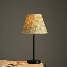 Load image into Gallery viewer, Nordic Night Table Lamp - Tropical Floral Print Desk Lamp - Made from Cotton Recycled Paper, Bedside Lamp With Indian Block Printing Technique, Premium Matte Finish for Base
