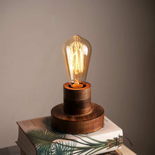 Load image into Gallery viewer, Naked Bulb Table Lamp - Artistic incandescent Bulb Desk Lamp, Mango Wood Bedside Lamp Made from Base
