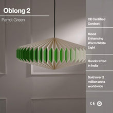 Load image into Gallery viewer, Oblong 2 Pendant Lamp - Paper Origami Pendant Light, Handpleating, Origami Lampshade, Scandinavian Design Hanging Light
