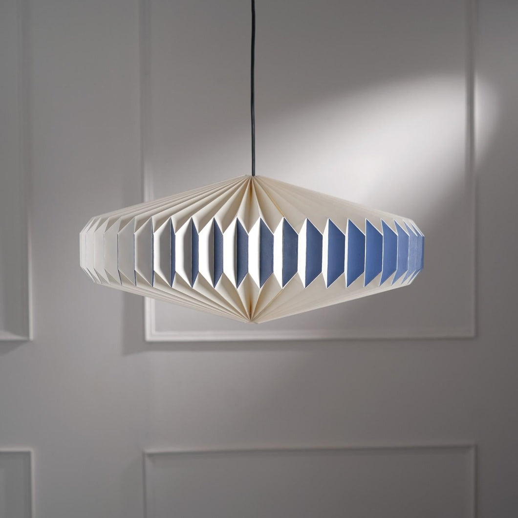 Oblong 2 Pendant Lamp - Paper Origami Pendant Light, Handpleating, Origami Lampshade, Scandinavian Design Hanging Light