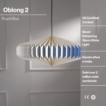 Load image into Gallery viewer, Oblong 2 Pendant Lamp - Paper Origami Pendant Light, Handpleating, Origami Lampshade, Scandinavian Design Hanging Light
