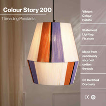 Load image into Gallery viewer, Colour Story 200 Pendant Lamp - Limited Edition Threading Pattern Pendant Light, Cotton Threading Lampshade, Sturdy Construction Hanging Light
