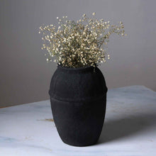 Load image into Gallery viewer, Paper Mache Vase, Black Minimal Shape
