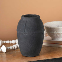 Load image into Gallery viewer, Paper Mache Vase, Black Minimal Shape
