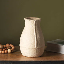 Load image into Gallery viewer, Paper Mache Vase, White Minimal Shape
