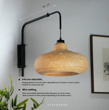 Load image into Gallery viewer, Hemis Sconce - Unique handmade Woven Wall Sconce Light, Natural/Bamboo Wall Sconce Light for Home restaurants and offices.
