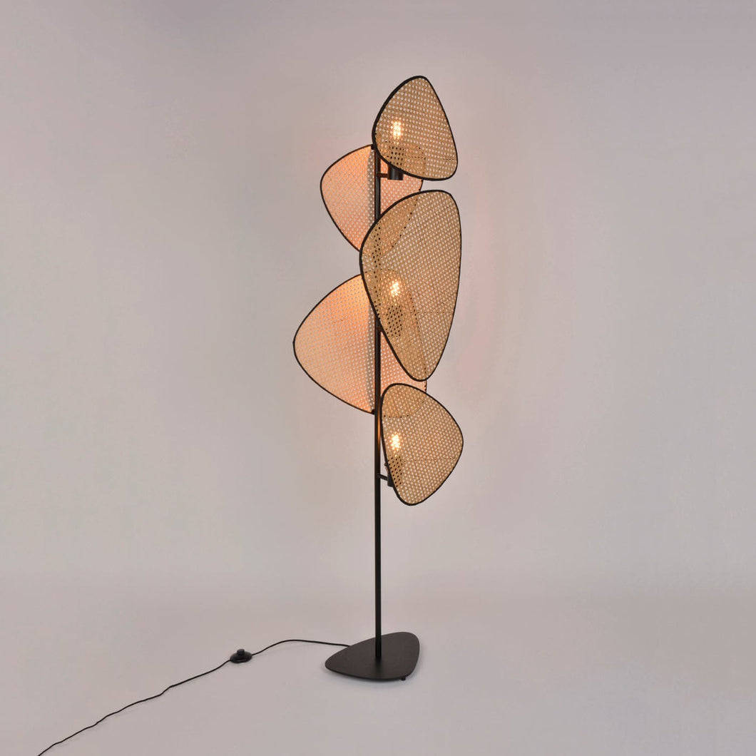 Hive Floor Lamp - Industrial Floor lamp with Natural Cane mesh for Home, restaurants and offices.