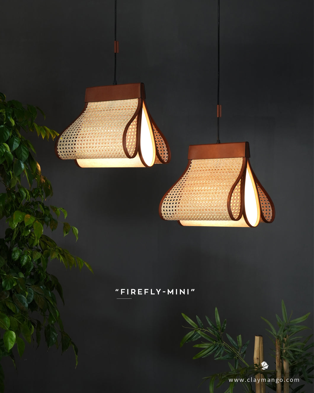 Firefly Mini - Unique handmade Woven Hanging Pendant Light, Natural/Bamboo Pendant Light for Home restaurants and offices.