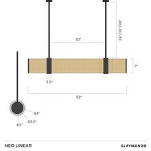 Load image into Gallery viewer, Neo Sleek Linear - Industrial Pendant lamp with Natural bamboo mesh for Home, restaurants and offices.
