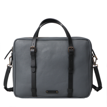 Load image into Gallery viewer, Grey Leather briefcase for men
