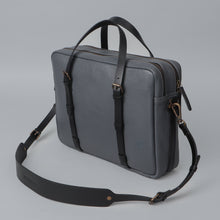 Load image into Gallery viewer, Grey leather briefcase
