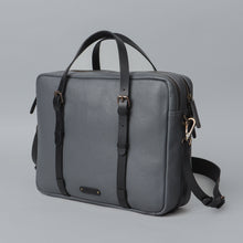 Load image into Gallery viewer, Grey leather briefcase for Documents
