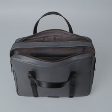 Load image into Gallery viewer, Grey leather briefcase for women
