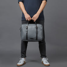 Load image into Gallery viewer, Grey leather office Briefcase
