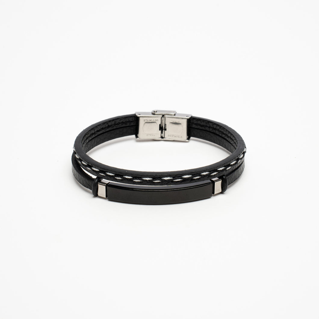 MONO LEATHER BRACELET - BLACK