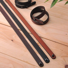 Load image into Gallery viewer, Kubek-Minimal genuine leather wrist bands two fold - set of 3 (Black+Tan+ Brown)
